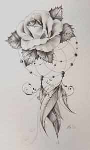 Tattoo dreamcatcher rose