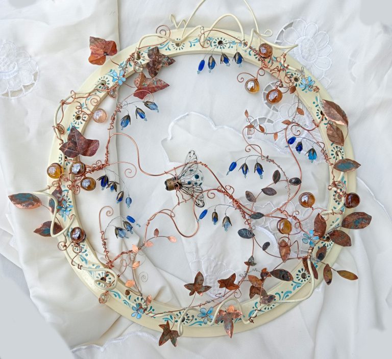wall-art-copper-leaves-glass-beads