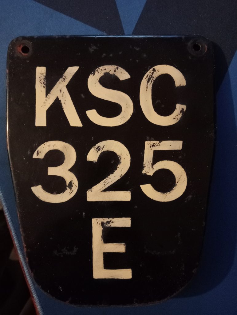 Enamel hand painted numberplate