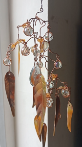 suncatcher with copper leaves