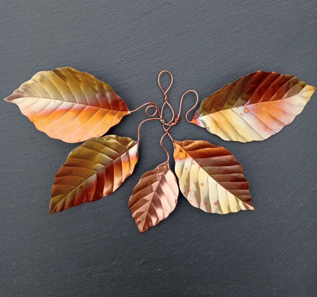copper hanging Beech leaves