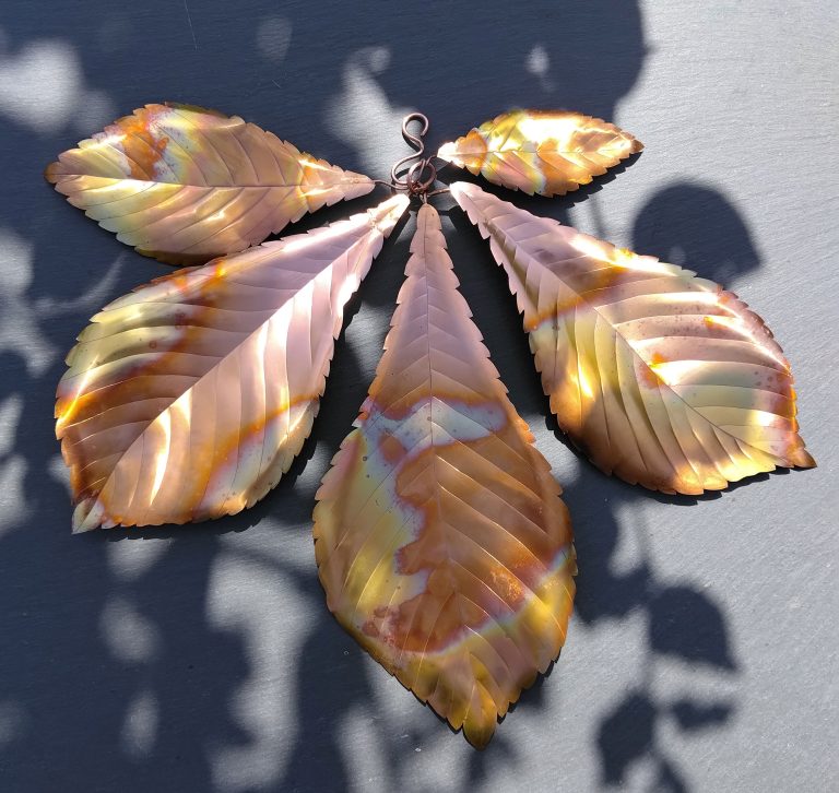 SOLD – Hand made, one-off copper large horse chestnut leaf SOLD - Hand made, one-off copper large horse chestnut leaf