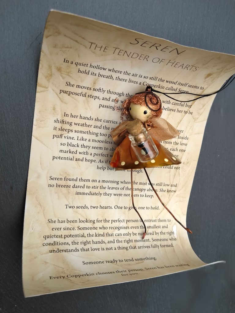 Handmade Copper Fairy Hanging Ornament | Seren - the Tender of Hearts | Woodland Gift | The Copperkin