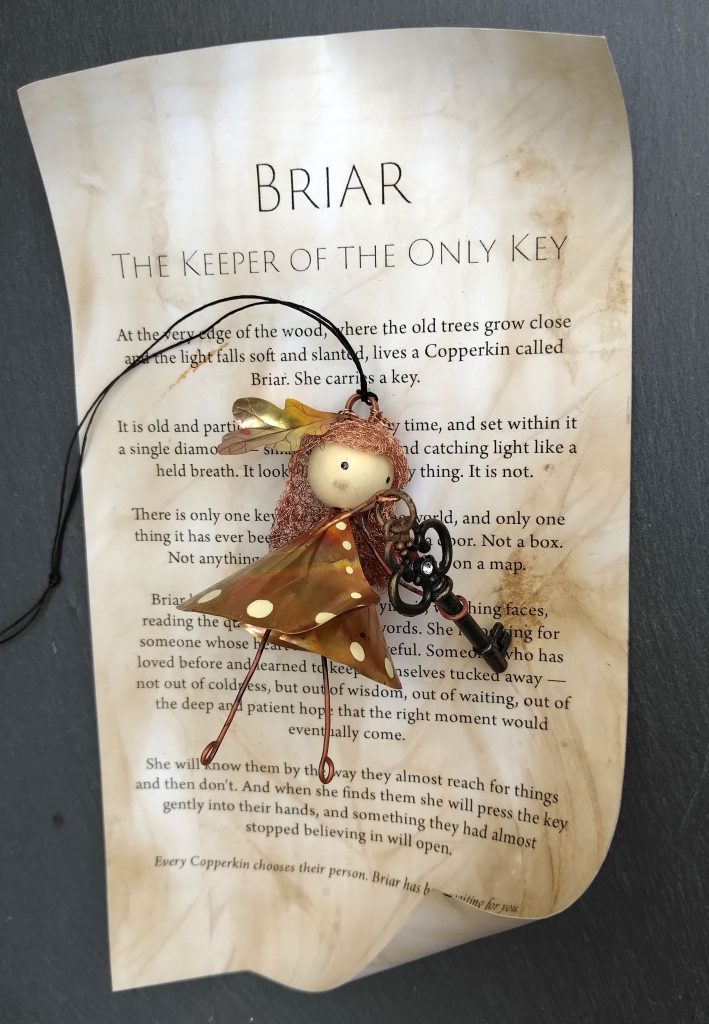 Handmade Copper Fairy Hanging Ornament | Briar The Keeper of the Only Key | Woodland Gift | The Copperkin