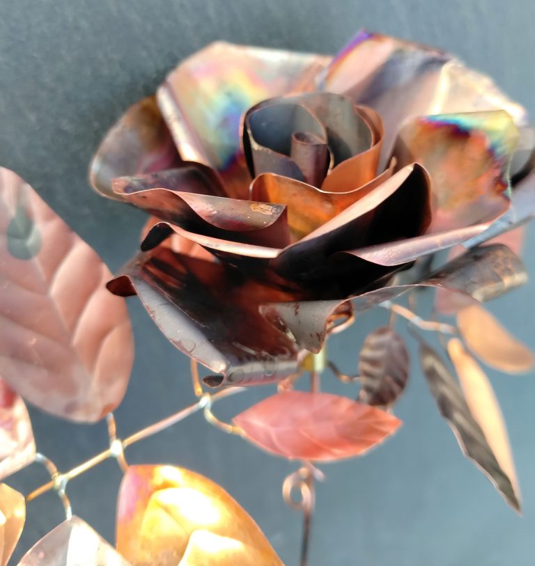 Copper Rose Sculpture - SOLD